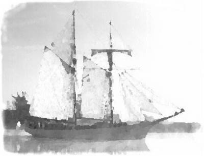 La goélette Belle-Poule dans les brumes de la Charente